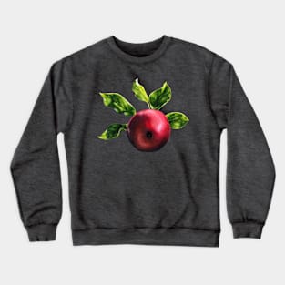 Red apple with green leaves Crewneck Sweatshirt